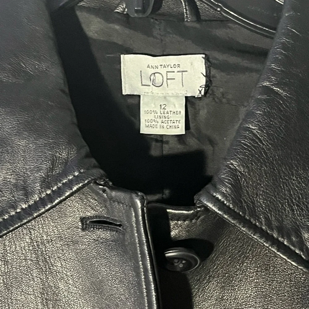 LOFT Button Up Leather Jacket - Picture 2 of 5